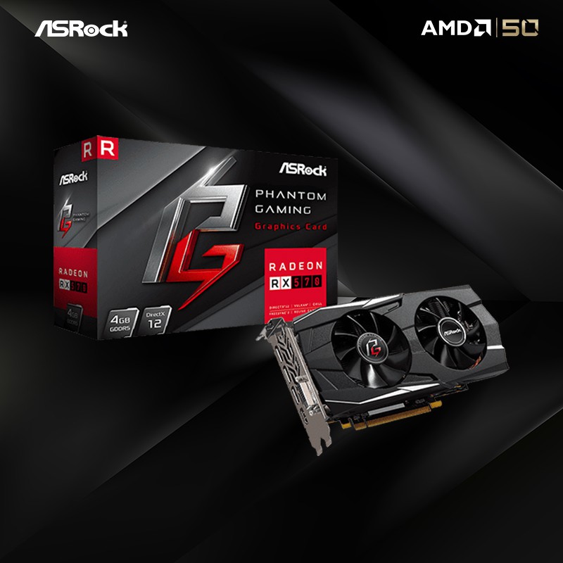 VGA ASRock AMD Radeon RX570 4GB Phantom Gaming D