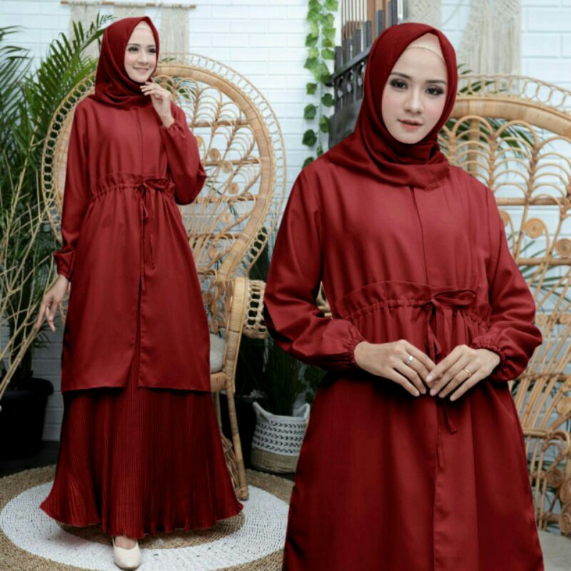 Dress Pesta Outer Plisket Keinian/Pesta/Fashion Muslim/Promo