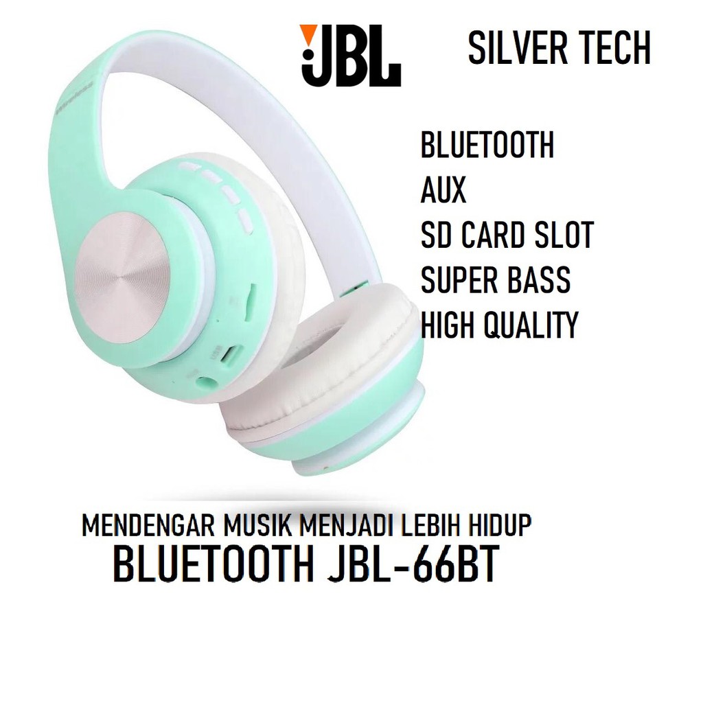 Bluetooth JBL 66BT - Headphone Macaron Aneka Warna Extra BASS