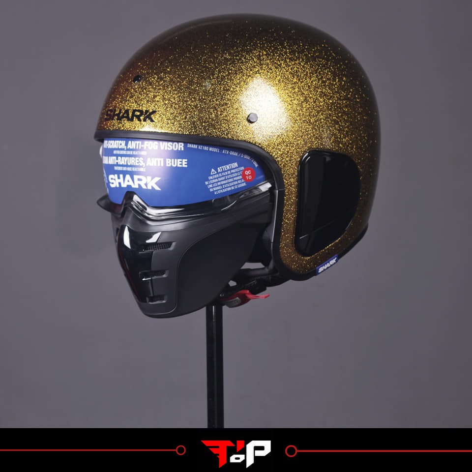 SHARK S DRAK GOLD GLITTER HELM HALF FACE