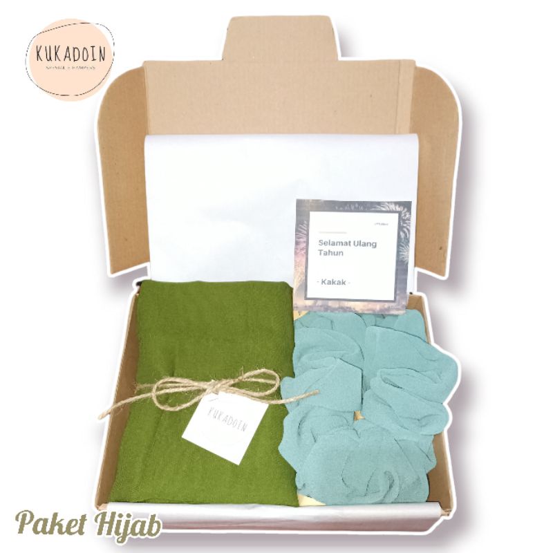 

PAKET HAMPERS JILBAB SEGIEMPAT GIFT SET BOX KADO WANITA BIRTHDAY ANNIVERSARY GRADUATION LEBARAN ENGAGEMENT TERMURAH FREE GREETING CARD CUSTOM