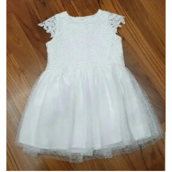 Dress Pesta Bayi Perempuan  Tutu Brokat White/ Dress Anak Perempuan Import