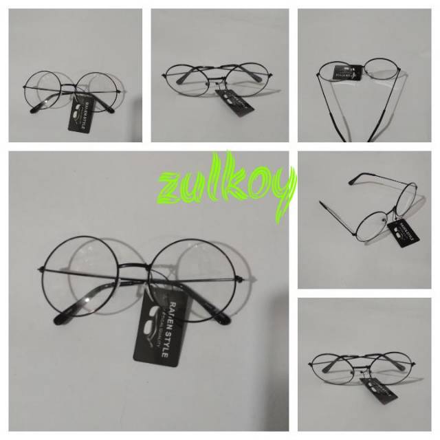 Kacamata nissa sabyan wanita perempuan cewek cantik batang besi bulat hitam