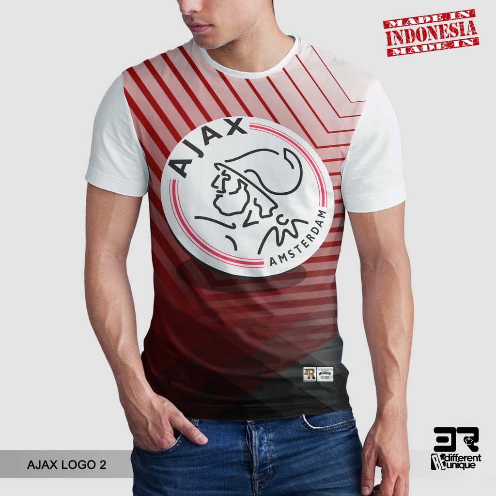 [ COD ] KAOS PRINTING GAMBAR TEAM SEPAK BOLA AJAX LOGO 2 - BAJU DISTRO ORIGINAL MOTIF UNIK ATASAN UN
