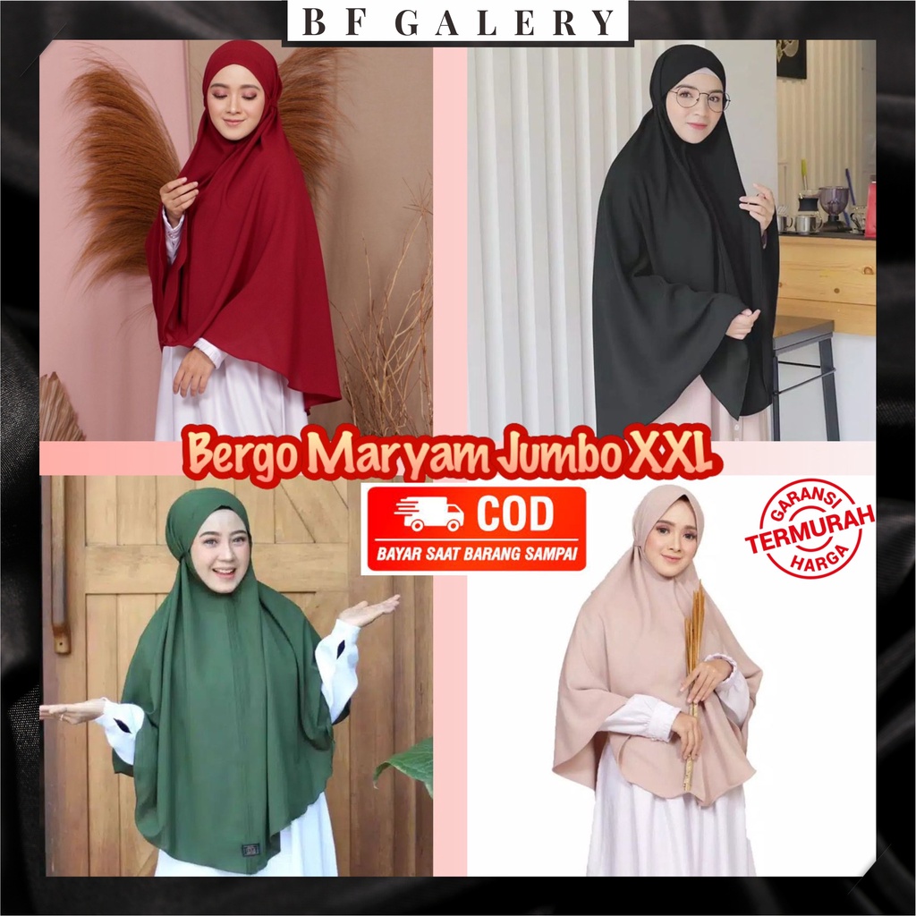 BFJ004 Jilbab Instant Mariyam DEWASA Jumbo MURAH / Jibab Mariyam JUMBO XXL