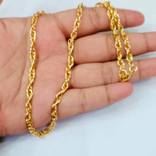 Kalung wanita rante tambang lapis emas yaxiya xuping