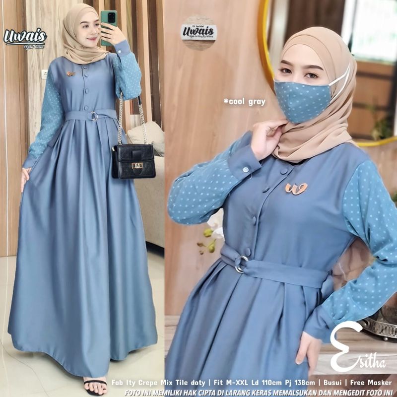 ESHITA BY UWAIS/gamis/gamis maxi/gamis ity crepe