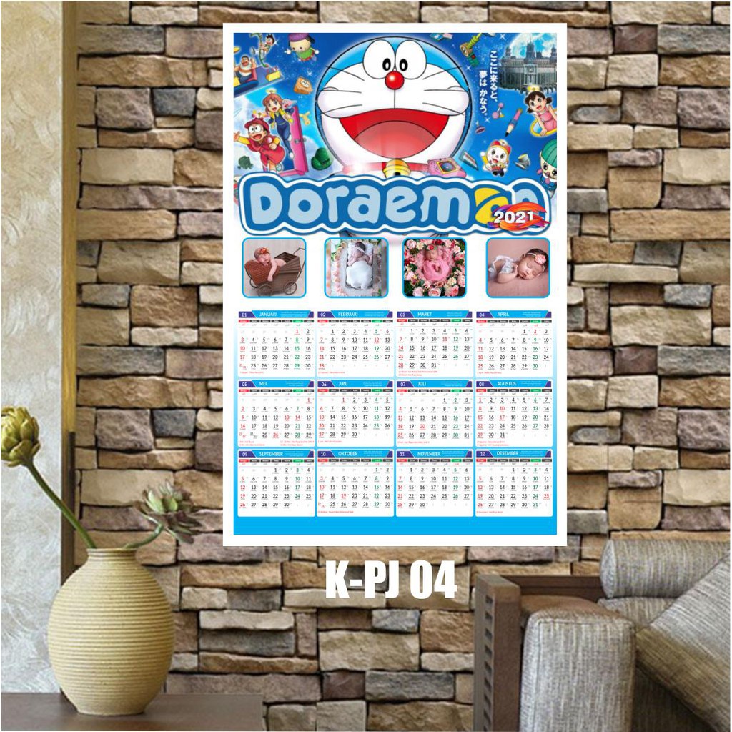 

MURAH!! Kalender Custom 2021 Doraemon 1 lembar, bisa di isi 4 Foto, Kualitas Dijamin Bagus