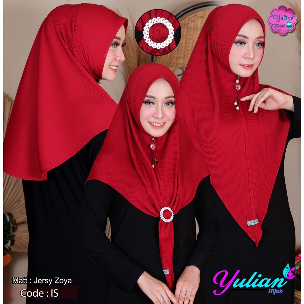 Hijab Bergo Plisket Non Pet Gesper/ Ukuran Standar L/ Bahan Jersey Premium/ Kerudung Bergo/ Ori Bran