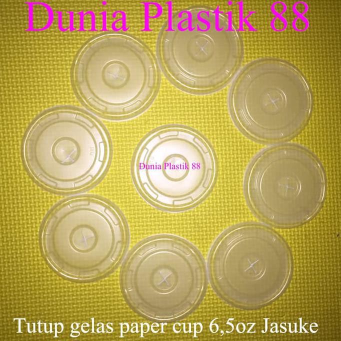 Buruan Beli.. @50Pc Tutup Plastik Gelas Kertas Paper Cup 6,5Oz Jagung Jasuke Popcorn
