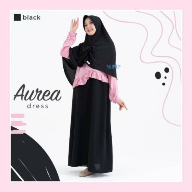 Aurea Dress by Silmee Abaya Pink Hitam New Bukan Preloved