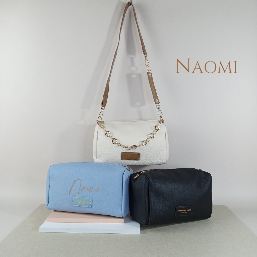 NAOMI - Adriana Long Strap Bag Import Wanita - Tas Kulit Jeruk - Tas Selempang Wanita Cantik - PU Leather Rantai Tas OOTD - Tas Wanita - Tas Naomi - Naomi Bag