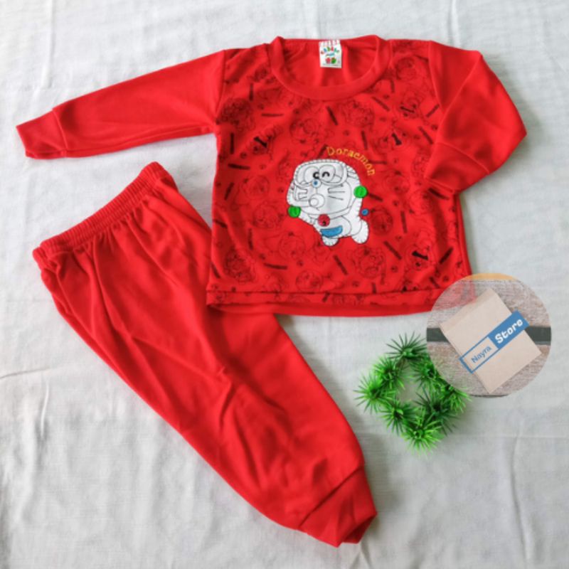 Setelan panjang bayi laki-laki usia 0-12 bulan | baju bayi panjang laki-laki motif doraemon