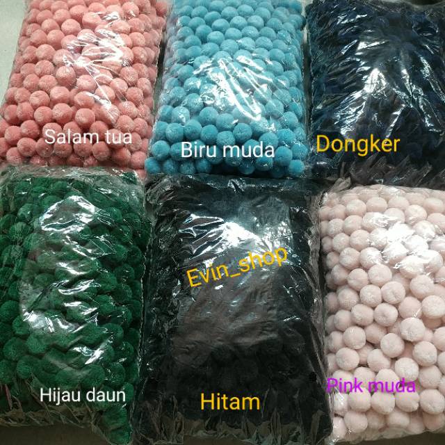 Pompom Padat Halus/20MM/30Pcs/bisa mix warna