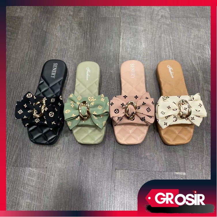 Grosir - S1030 Sandal Wanita Motif Pita / Sandal Fashion Import / Sandal Model Pita / Sandal Cewek Murah