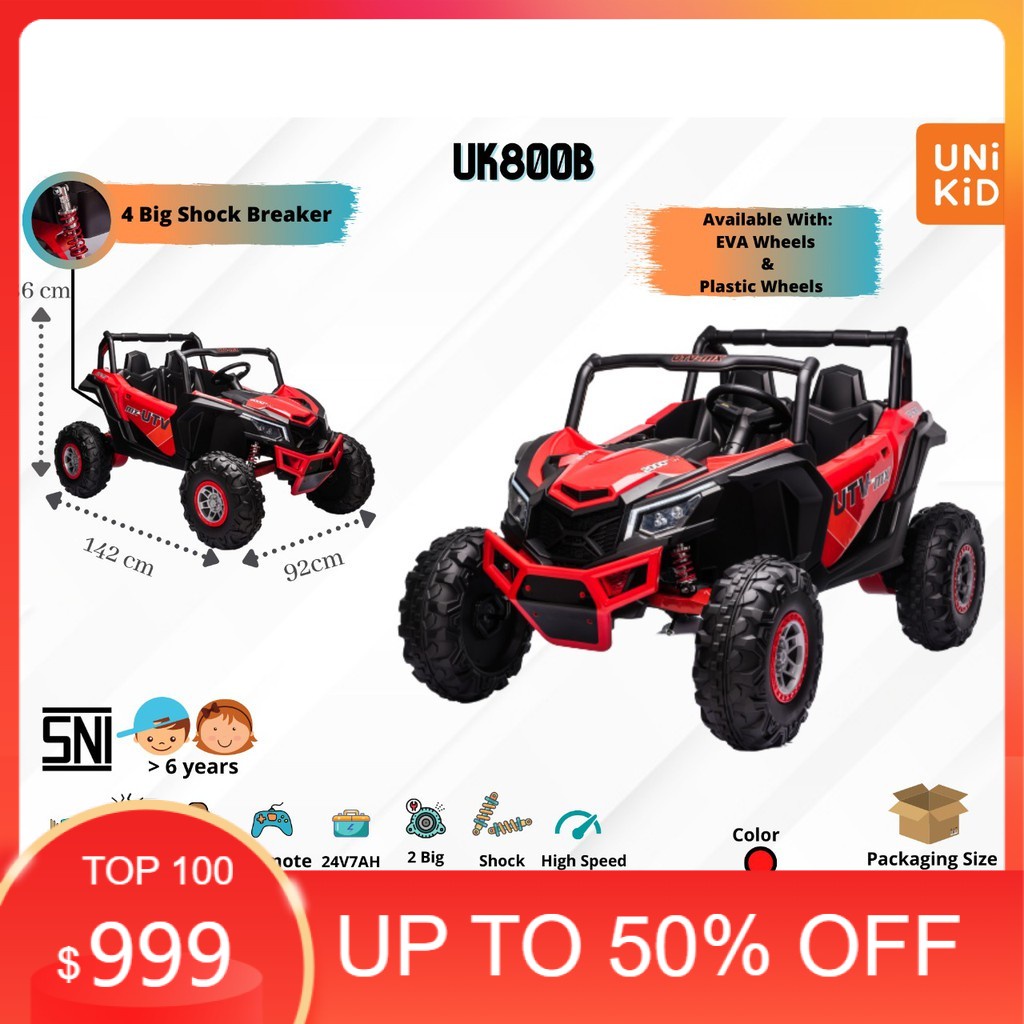 Mainan Anak Mobilan Aki Jeep UTV Besar Unikid UK 800B