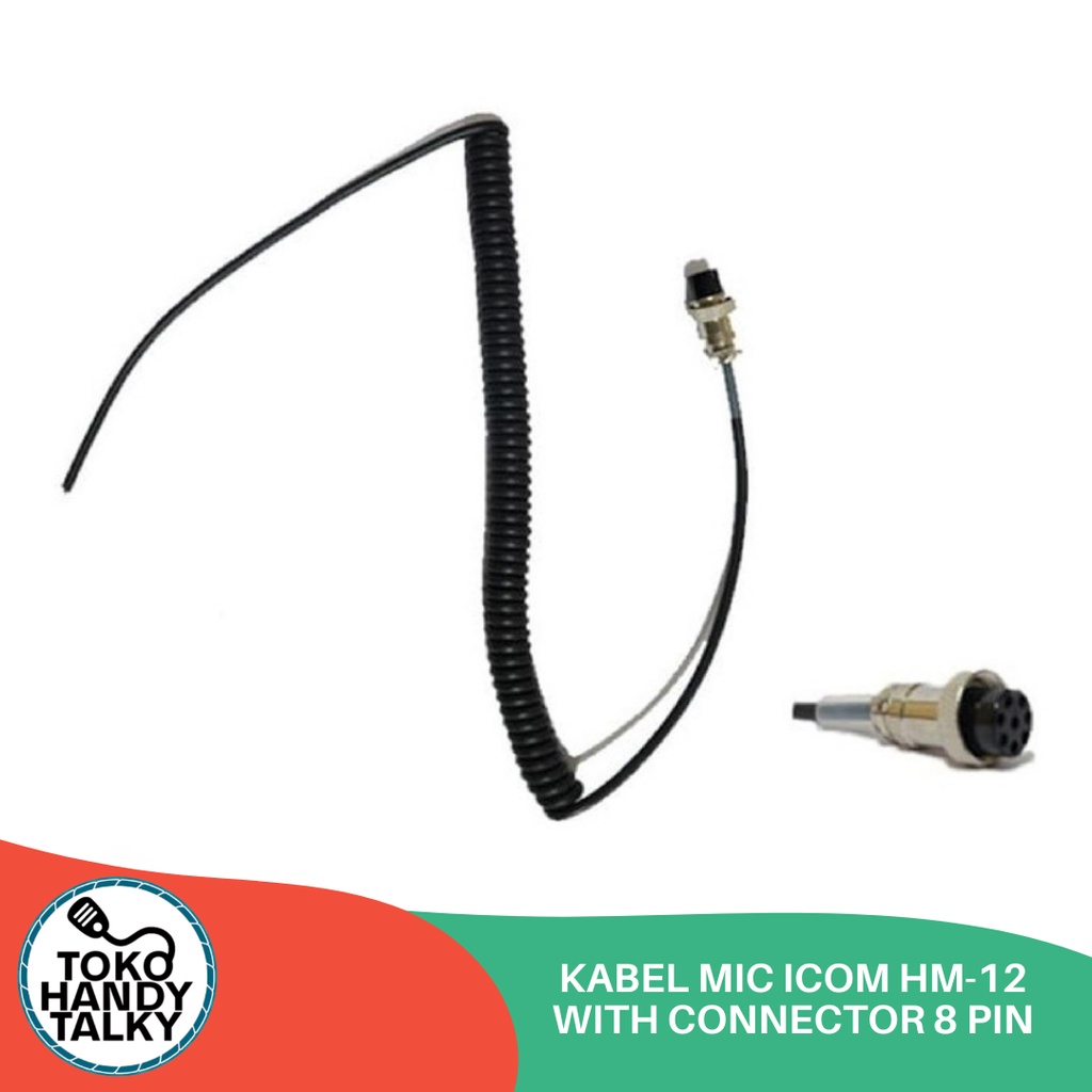 KABEL RADIO RIG MIC ICOM HM-12 WITH CONNECTOR 8 PIN NEW