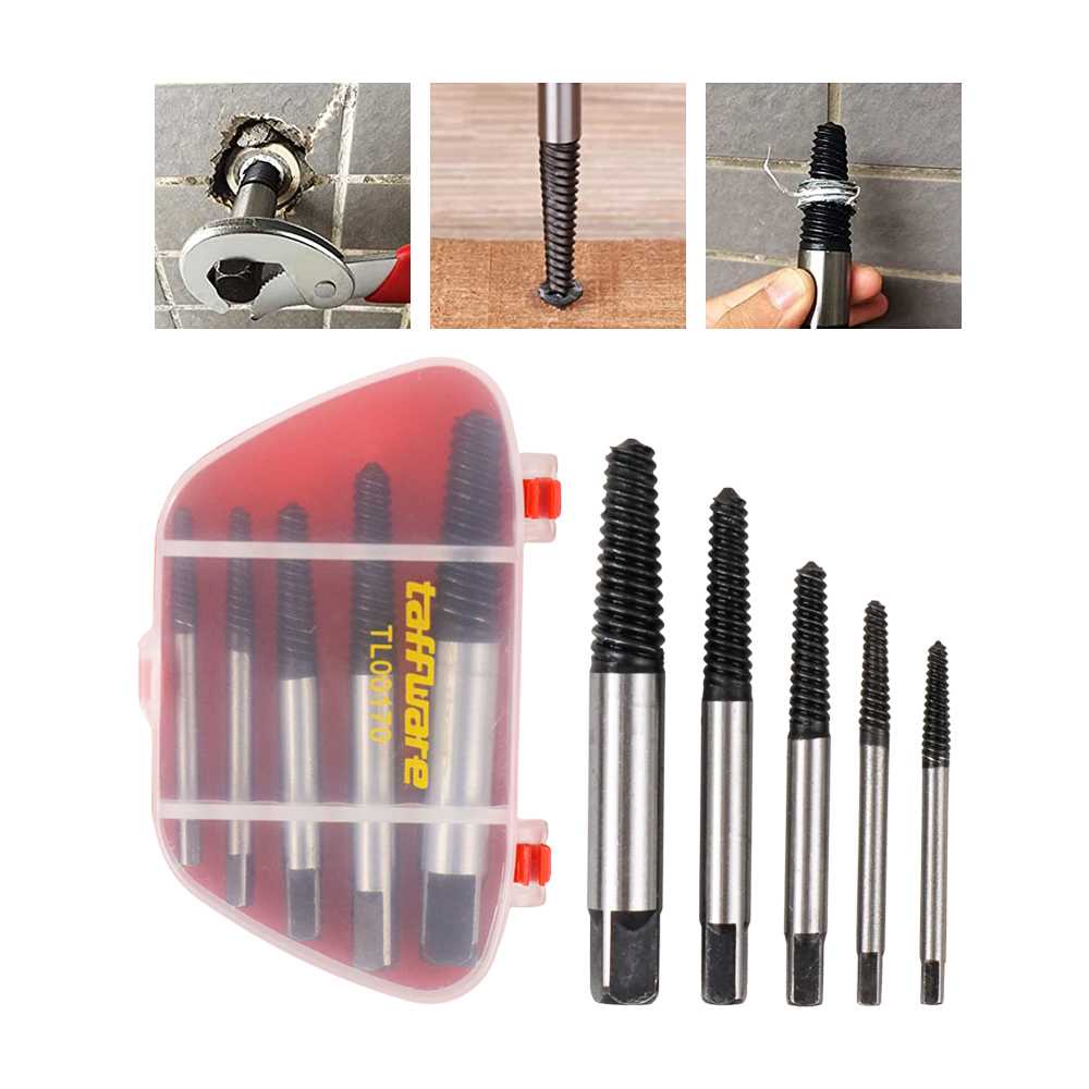 Set Mata Bor Extractor Broken Screw Remover 5 in 1 - Taffware