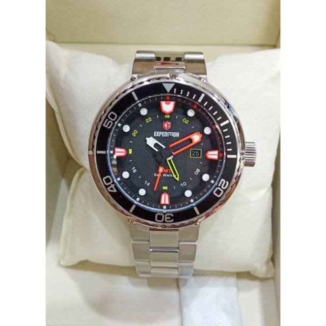 BEST SELLER JAM TANGAN PRIA ORIGINAL EXPEDITION E6727 M  FULL SILVER, PLAT BLACK