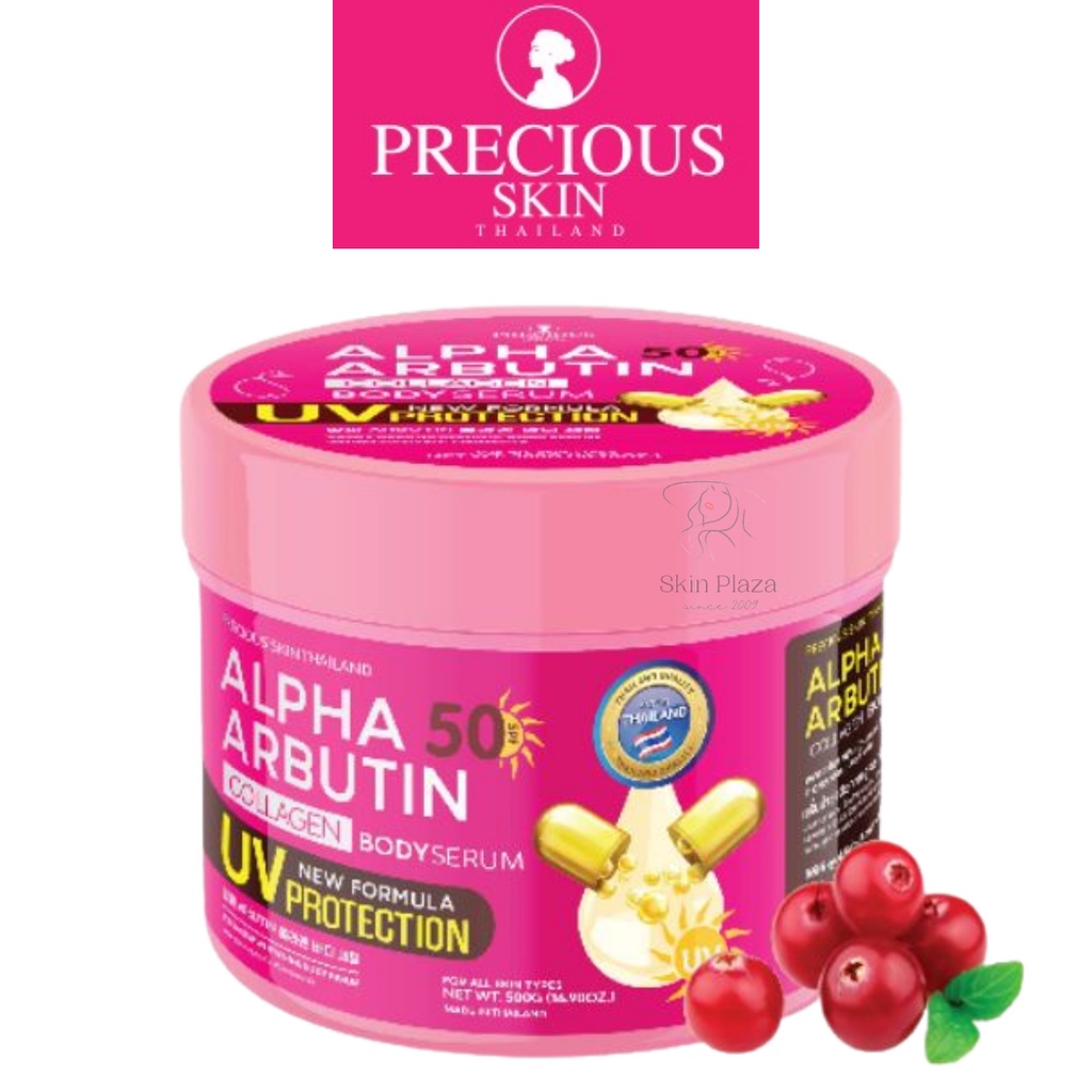 Precious Skin Alpha Arbutin 3 Plus Collagen Whitening Brightening Body Cream Lotion Bath Niacinamide 10% Extra Pure AHA Mimi Booster Serum Soap Thailand BPOM