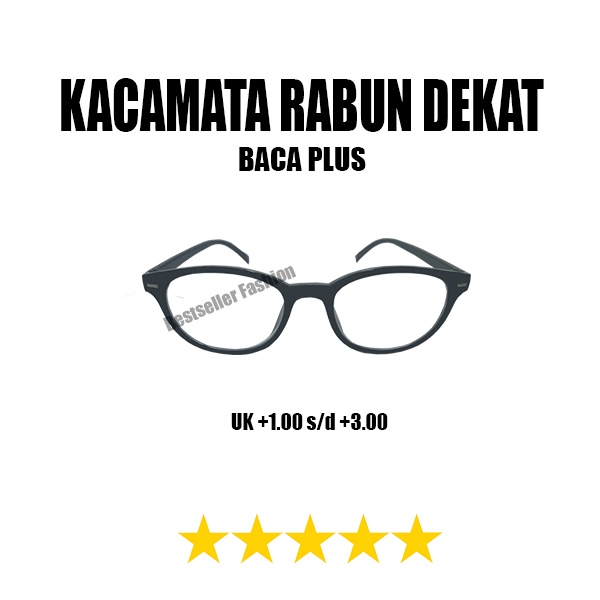 Kacamata Baca Plus Bulat Oval +1.00 s/d +3.00 Model Pria/Wanita Murah Kacamata Rabun Dekat Unisex NOCASE