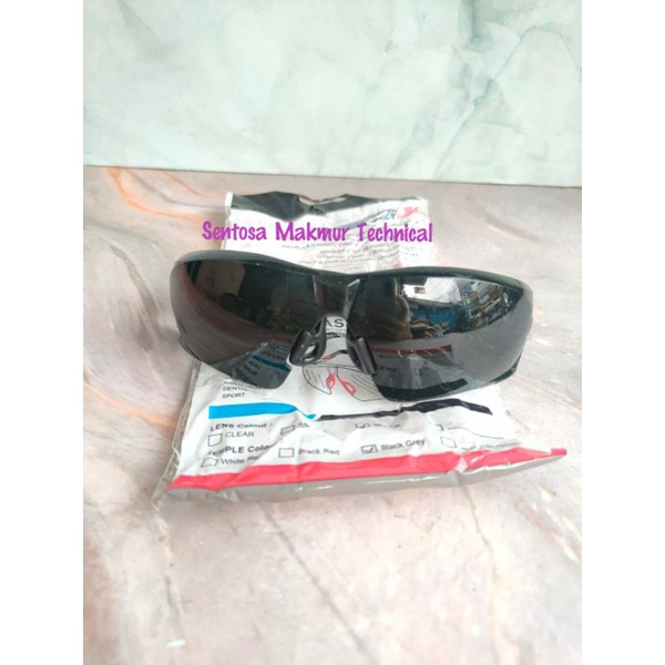 ENZO Kacamata Kaca Mata Las Oval APD Pelindung Safety Glasses Hitam Black