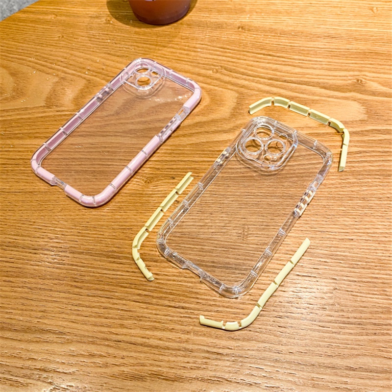 IPHONE Casing Ponsel Bingkai Glow Mewah Untuk Iphone11 12 13 14 Pro Max Plus X Xs Xr 7 8 Plus Case Cover