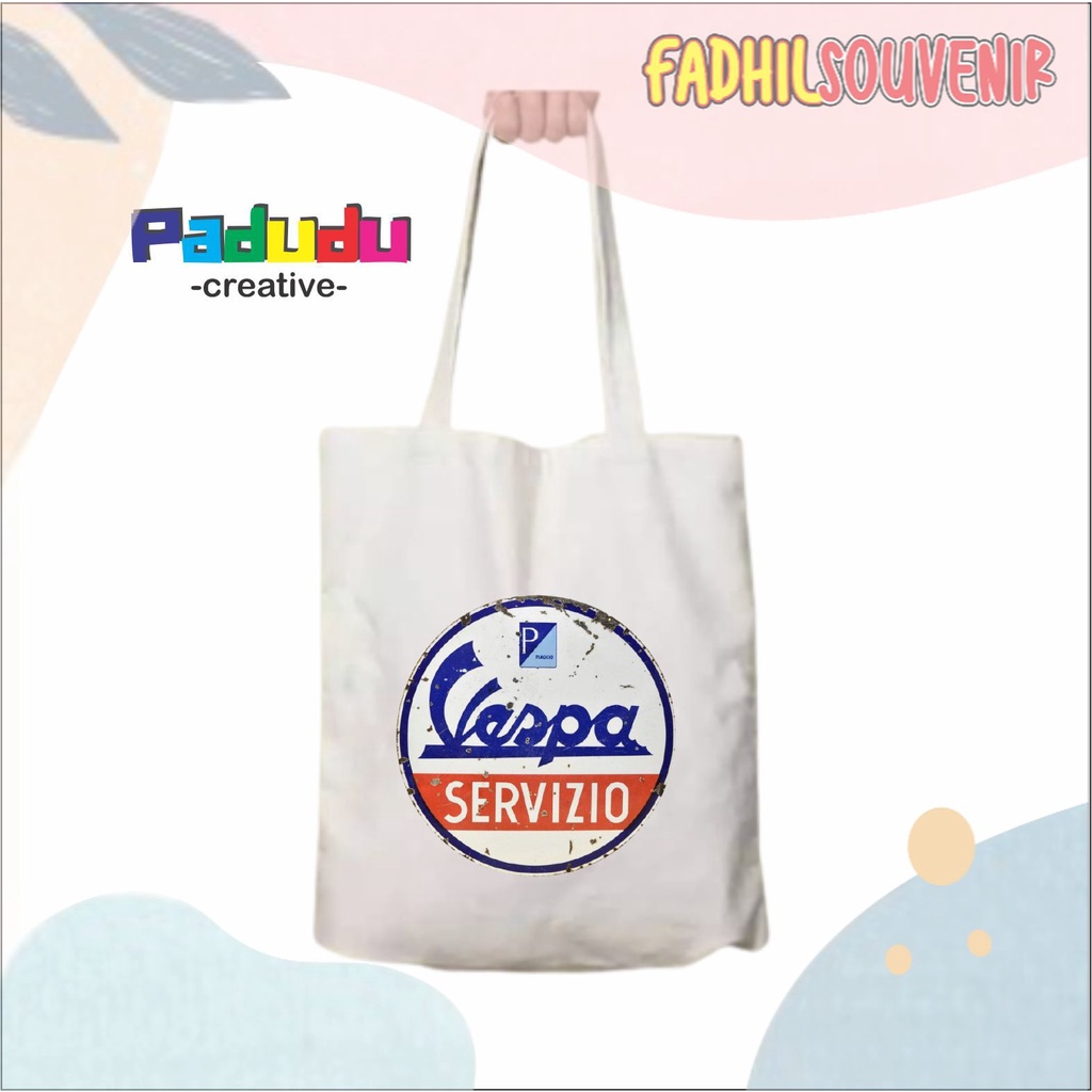 TOTEBAG WANITA RETRO 1950s Double-Sided Italian Enamel Vespa VINTAGE FADHILSOUVENIR