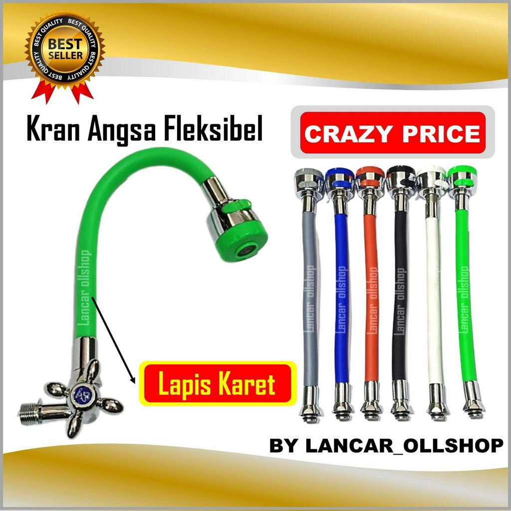 Kran Angsa Fleksibel Keran Air Bak Cuci Piring Dapur Sink Lapis Karet Warna / Kran Angsa Dapur Fleksibel