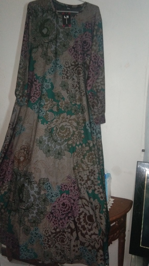 Anti Maxy /  Gamis Motif Batik Fit L To Xxl / Maxy Casual Kondangan Ootd Mat Calvin Jeans / Dress