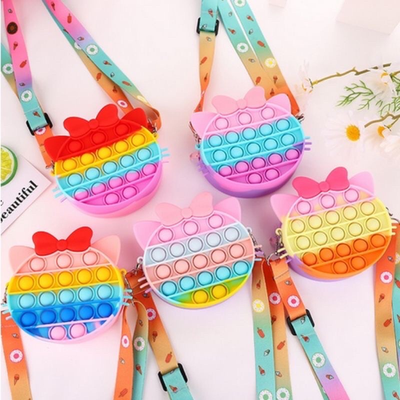 [BISA MENYALA] Tas Pop it LED Bisa Menyala Fidget Push Popit Mainan Pop it-3