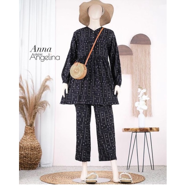 Anna pajamas boho pattern black atelier angelina
