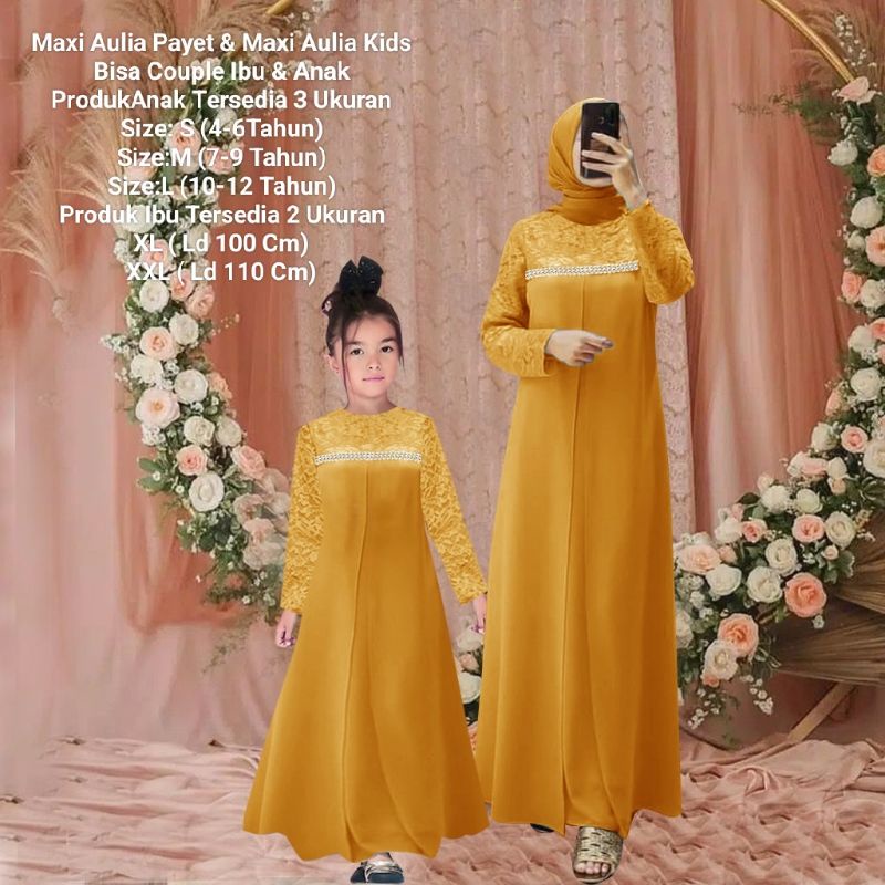 Gamis Terbaru Couple Kondangan Pasangan Ibu Dan Anak Maxi Couple Aulia Matt Moscrepe Good qualty premium