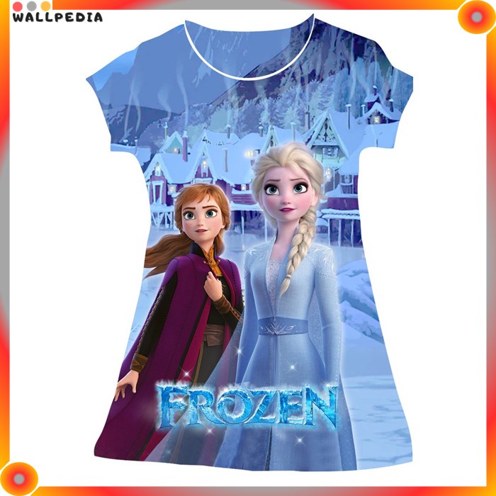 Dress Anak Perempuan Kain Scuba Premium Baju Anak Perempuan Frozen Daster Anak