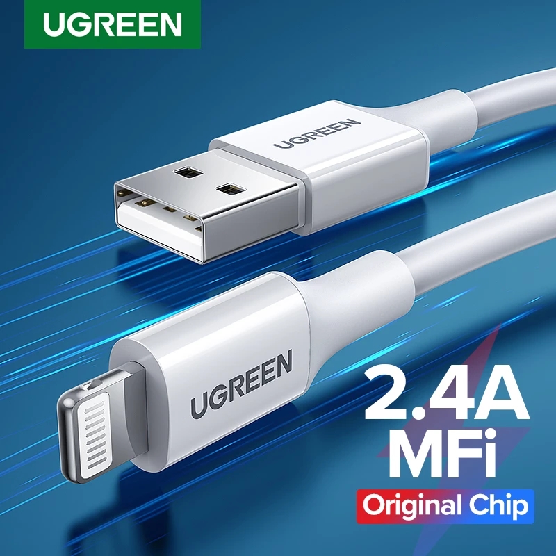 UGREEN MFi USB to Lightning Cable 2.4A Fast Charging USB Charger Data Cable for iPhone Cable USB Charge Cord