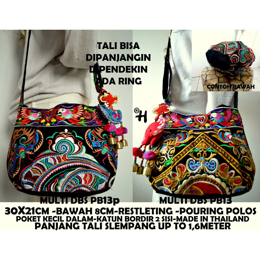 tas bordiran import/tas thailand/tas slempang/tas etnik/clutch/tas pingang/dompet/tote bag/top handl
