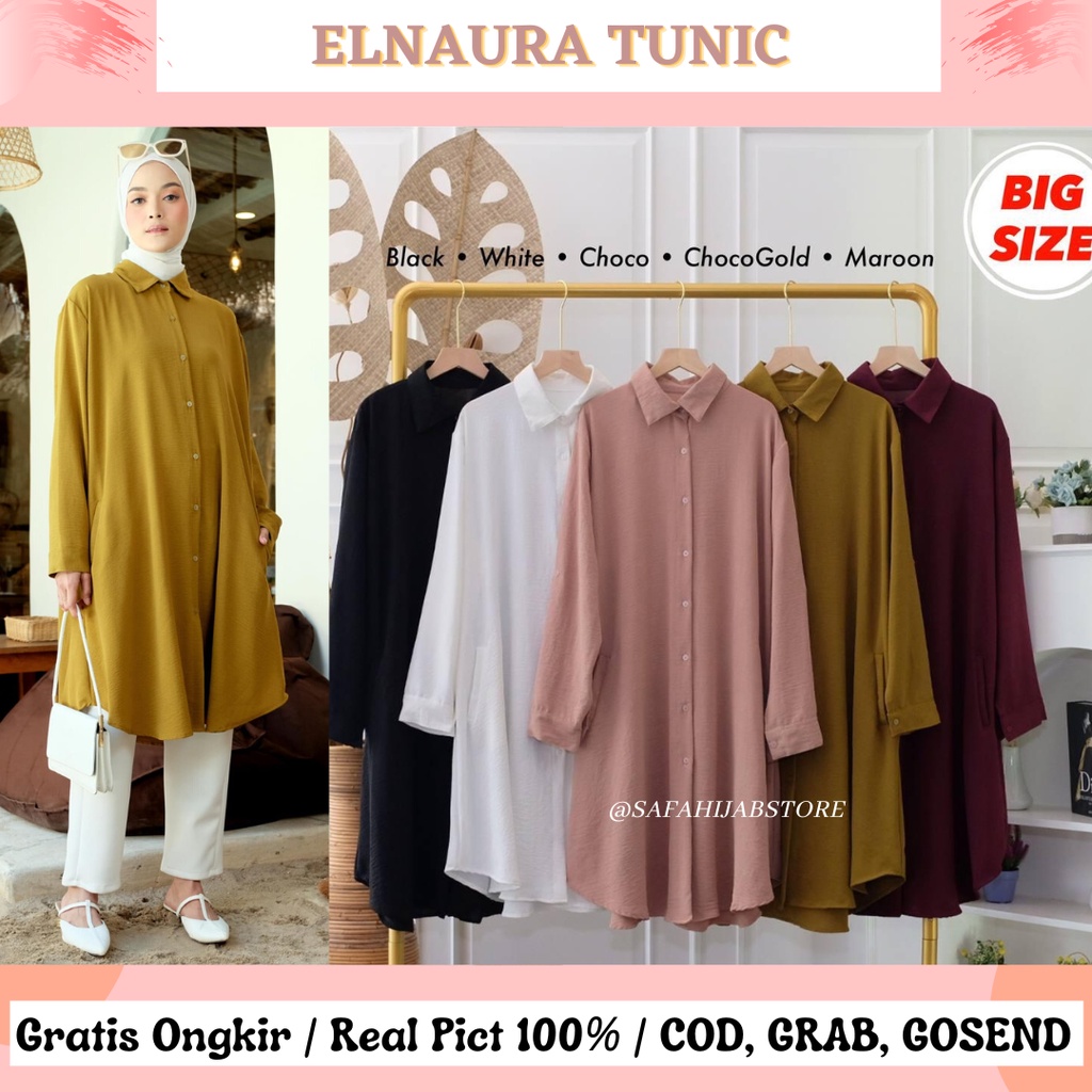 ELNAURA TUNIC / TUNIK / ATASAN WANITA / JUMBO SIZE