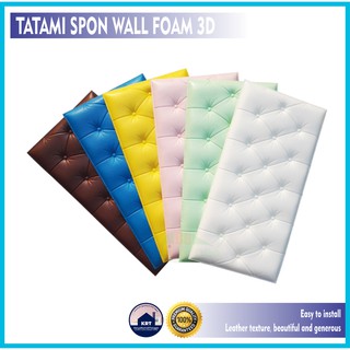 TATAMI SPON 60x30cm Wallpaper Foam 3D Stiker Dinding Bantal Tempat