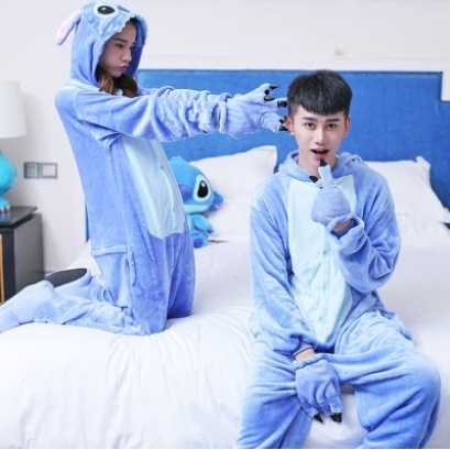 Kostum Pajamas Karakter Costume Stitch Biru Onesie Dewasa Unisex