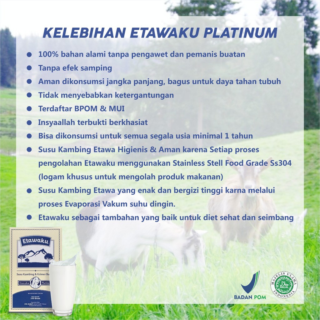 Paket Hemat 10 Box Etawaku Platinum Susu Bubuk Kambing Etawa Murni Plus Krimer Nabati Rendah Gula Tingkatkan Asi Booster &amp; Daya Tahan Tubuh Lancarkan Sistem Pencernaan Isi 200gr