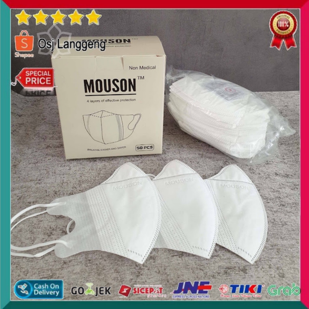 Masker 4ply Ducbill Mouson / Masker Safety Mouson Isi 50 Pcs Murah