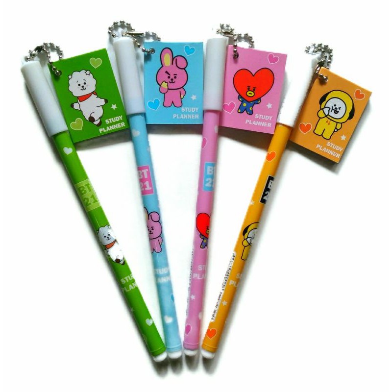 

Pulpen Gel karakter BT21 BTS Pena gel Karakter/Pena Gantungan Note