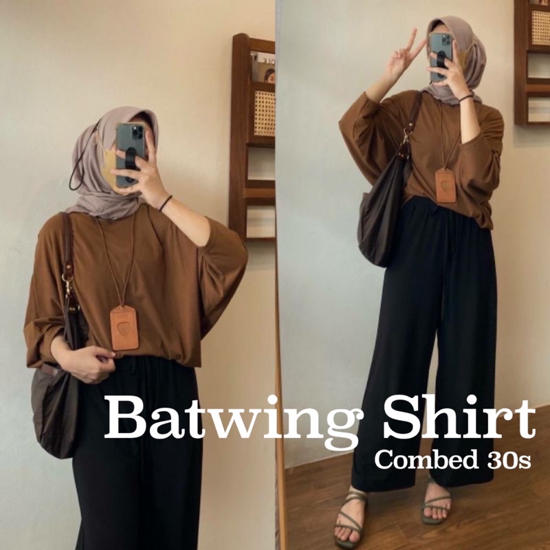 SOERA BATWING TOP KAOS BATWING SHIRT MODEL KALONG COMBED BIGSIZE XXL KANTOR KERJA KULIAH POLOS MURAH