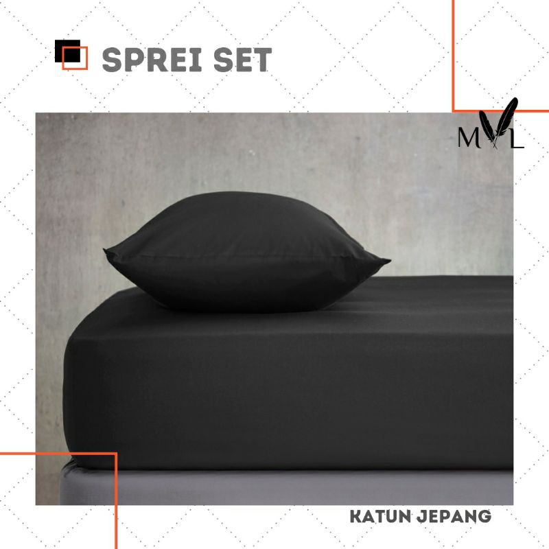 SPREI SET KING KOIL KATUN JEPANG POLOS by  - Seprei Set Katun Jepang 90x200 100x200 120x200 140x200 