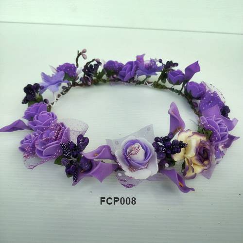 [PALING MURAH] PURPLE FLOWER CROWN AKSESORIS RAMBUT BRIDESMAID PESTA FCP008