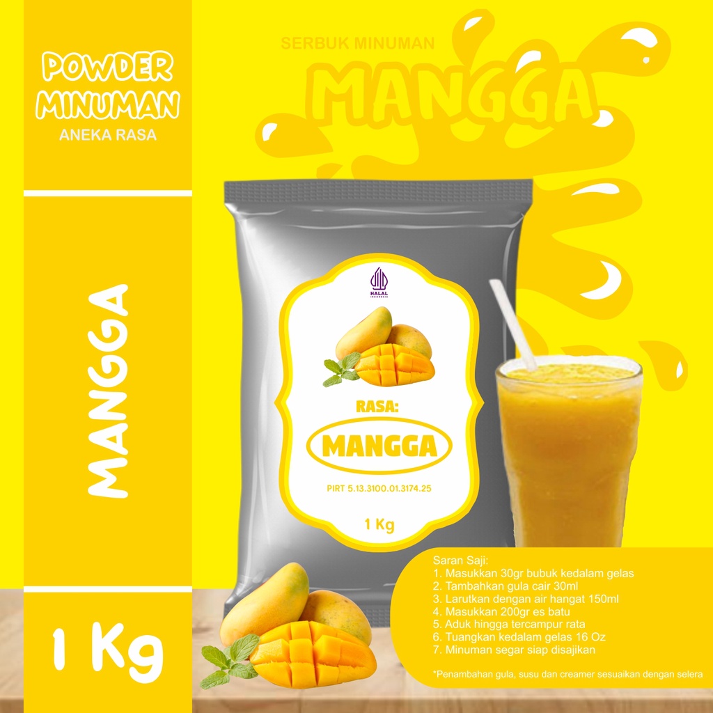 

Bubuk Serbuk Minuman 1kg Rasa Mangga Bubuk Minuman Kekinian Standar Instan Drink Mango Flavor Powder Boba Drink