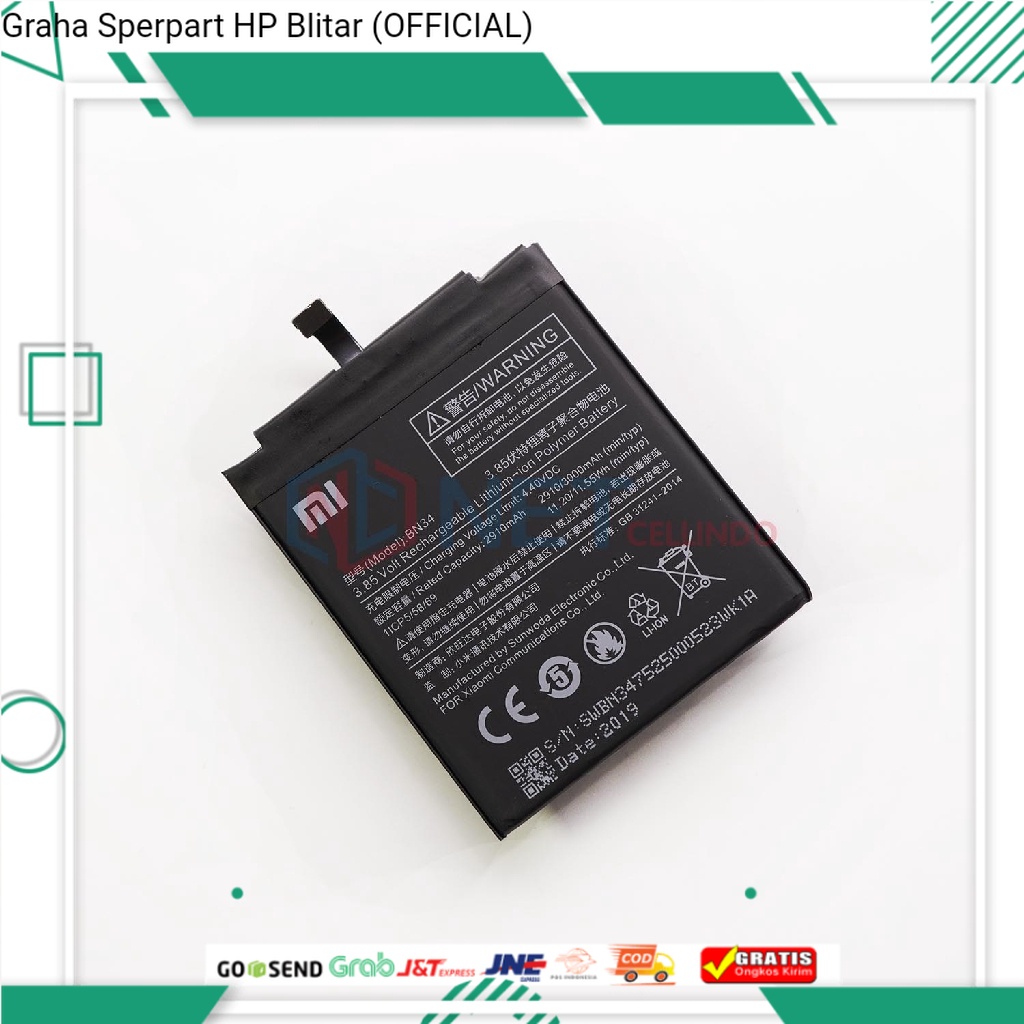 BATERAI XIAOMI REDMI 5A BN34 / BATRE XIAOMI REDMI 5A BN34