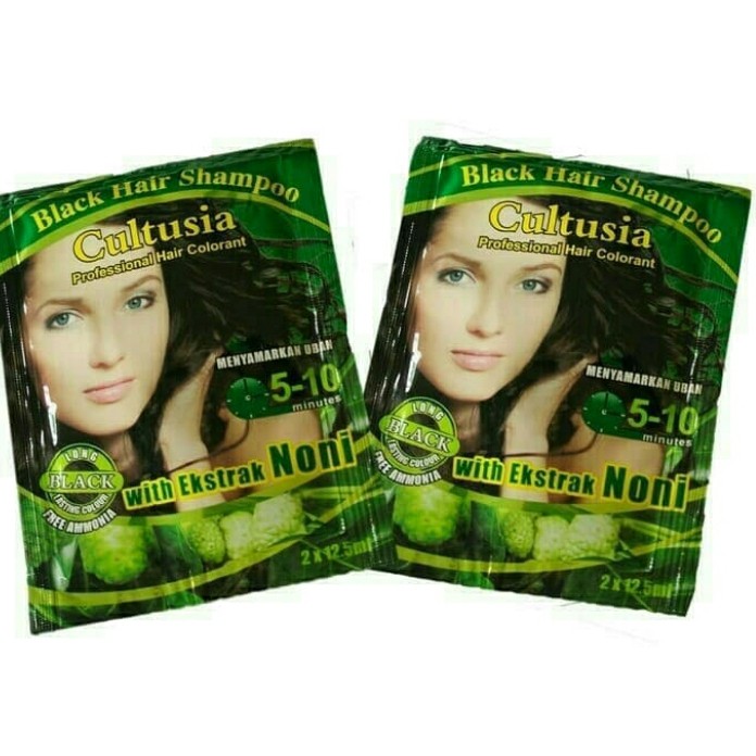 Cultusia Shampoo Noni Black Instant 25ml Original BPOM - Hair Shampo Hitam