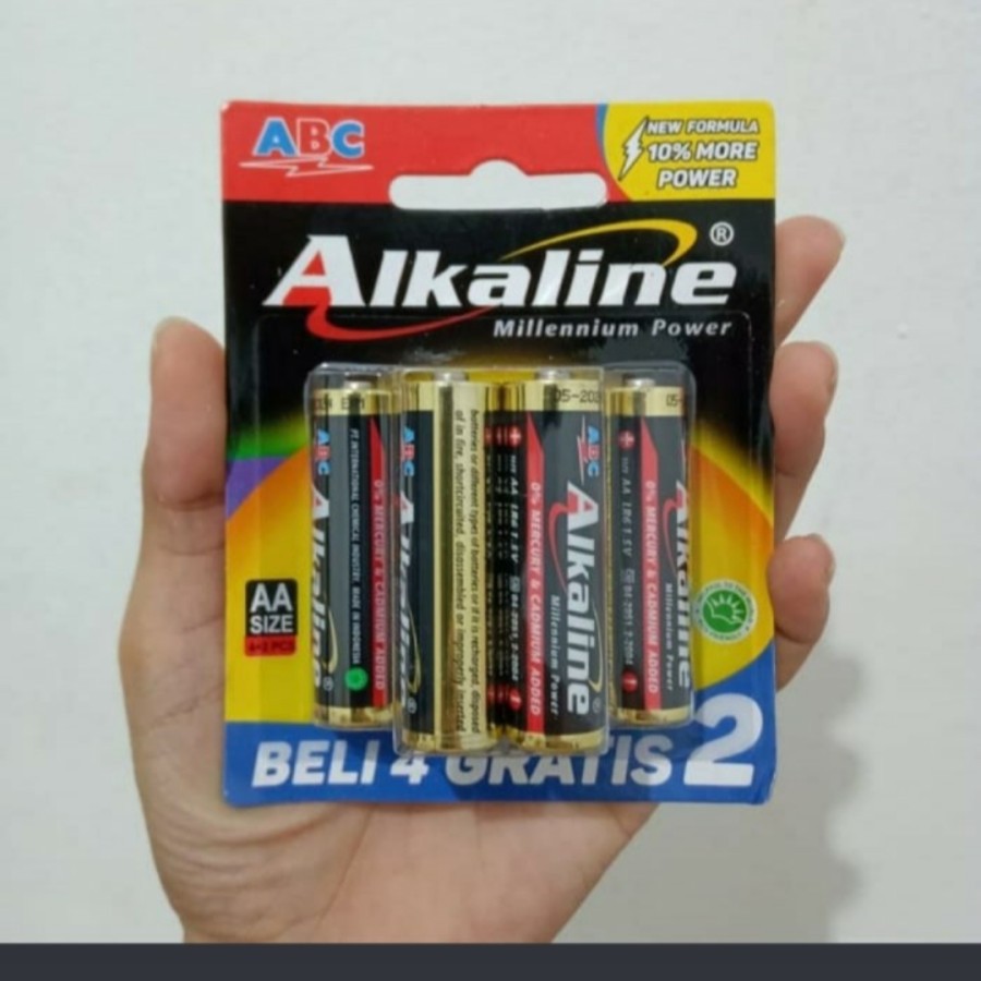Baterai abc alkaline aa isi 6