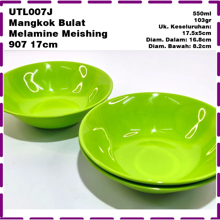 UTL007J Mangkok Soto/Mangkok Makan/Mangkok Mie Ayam Melamine Meishing 907 17cm